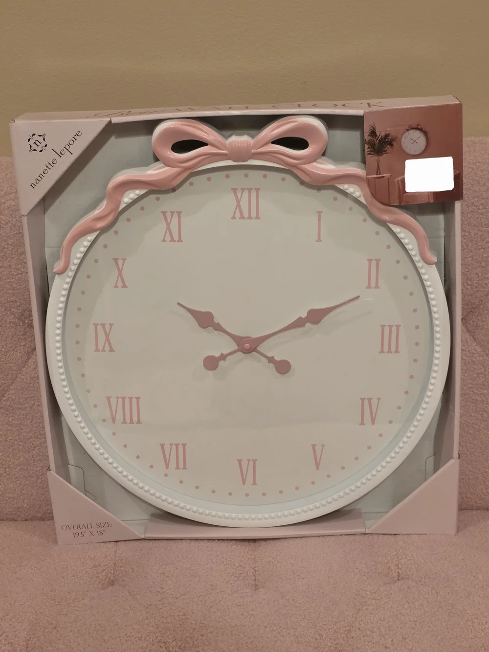 Pink Bow Wall Clock - Home Wall Decor